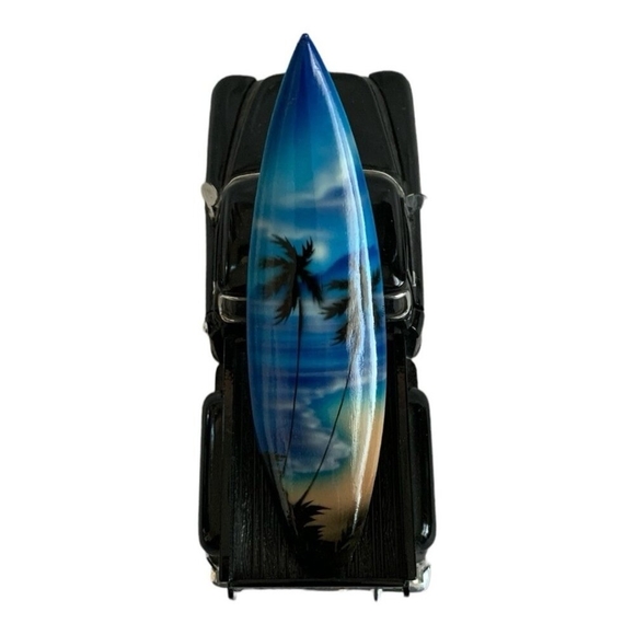 1955 Chevy Stepside Black Die-Cast Pickup Truck Surfboard SS 5602 Model Car Rare - Picture 4 of 4